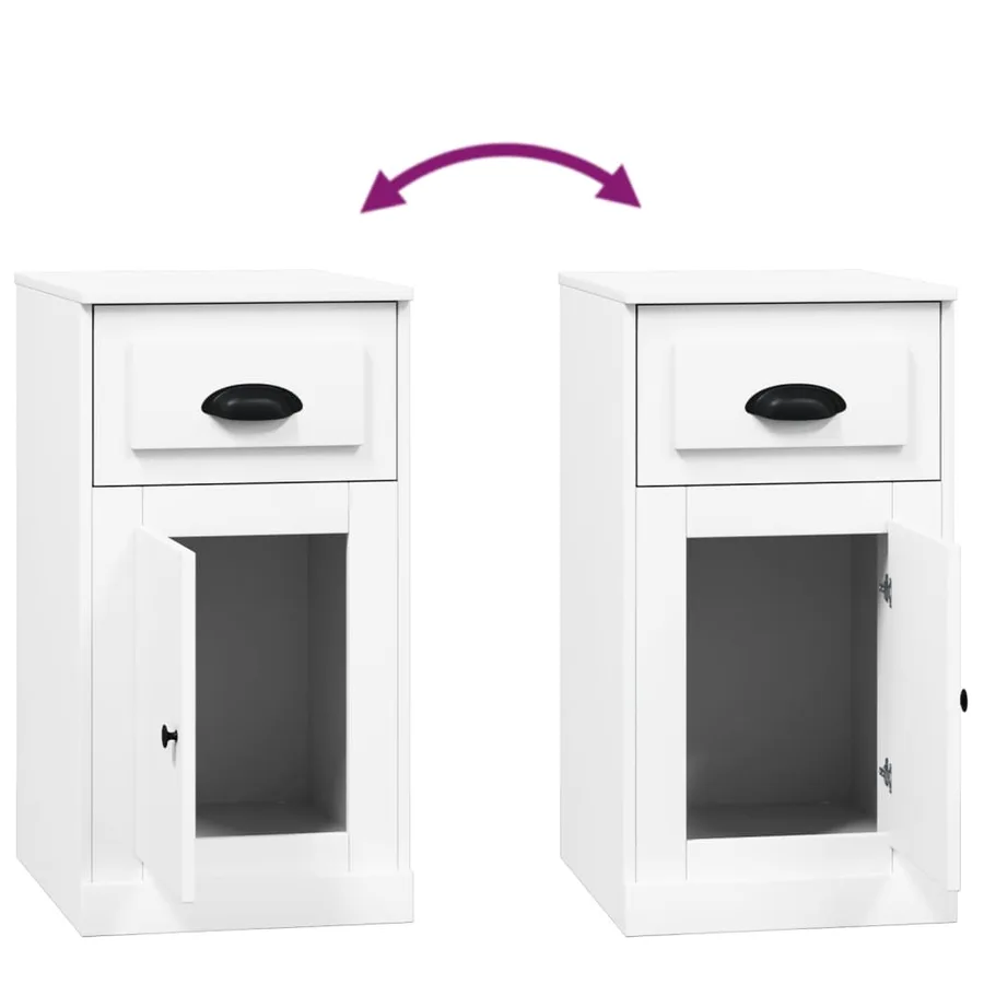 Armoire latérale avec tiroir blanc 40x50x75cm bois d'ingénierie - 9