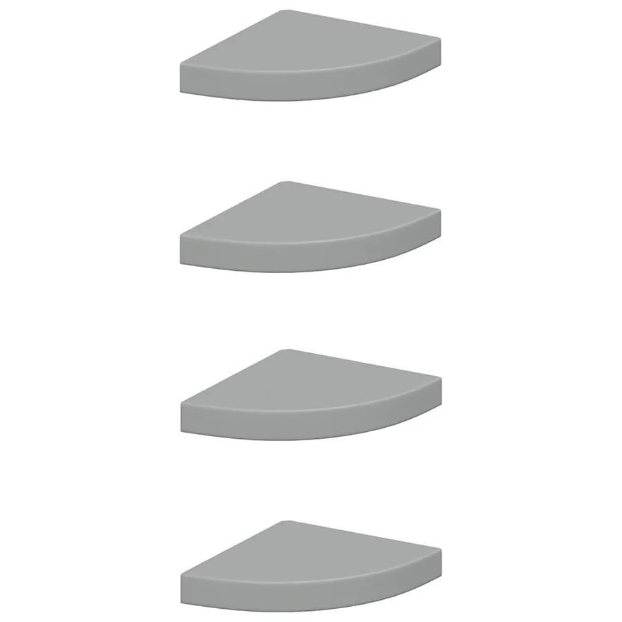 Étagères d'angle flottantes 4 pcs gris 25x25x3,8 cm MDF - 2