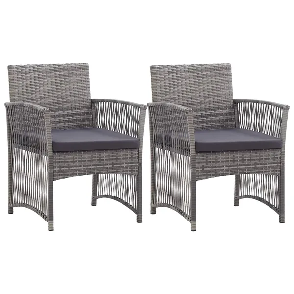 Fauteuils de jardin coussins lot de 2 Anthracite Résine tressée