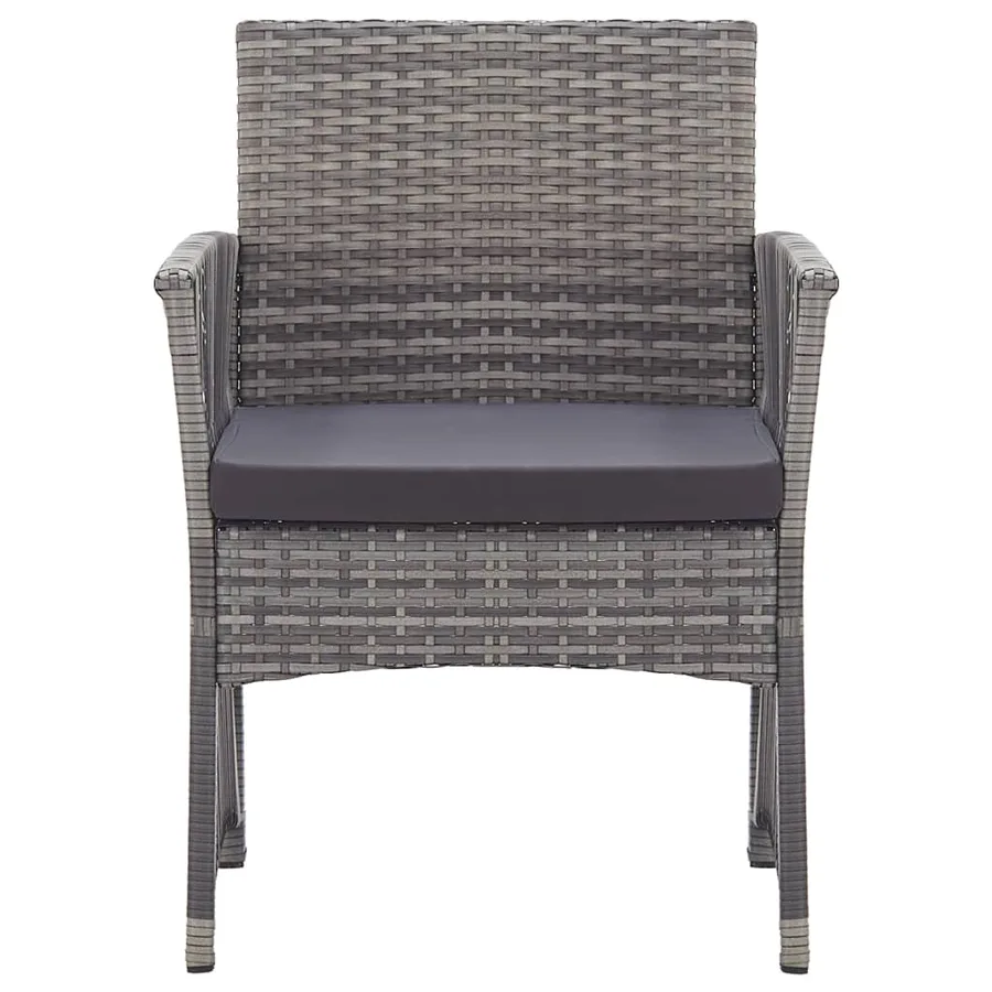 Fauteuils de jardin coussins lot de 2 Anthracite Résine tressée - 3