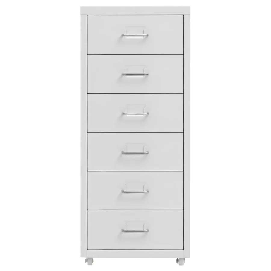 Classeur mobile Gris 28x41x69 cm Métal - 2