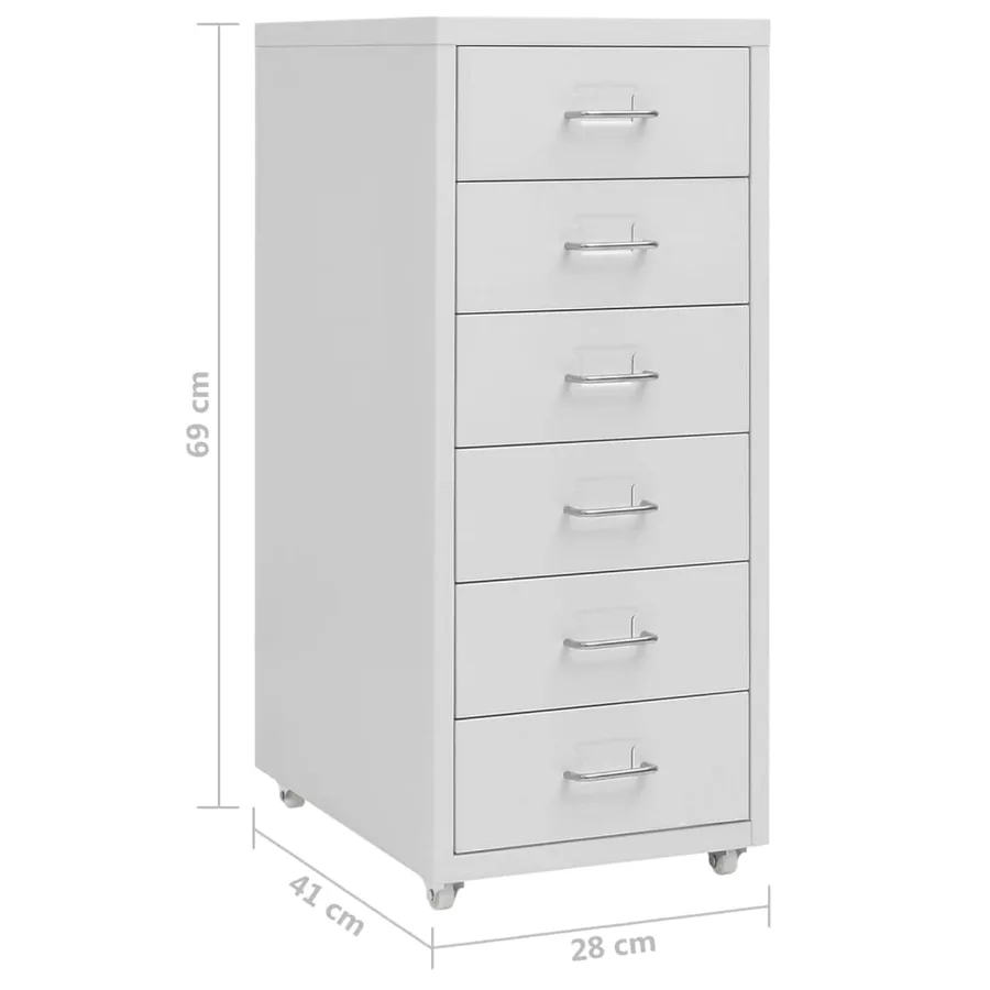Classeur mobile Gris 28x41x69 cm Métal - 8