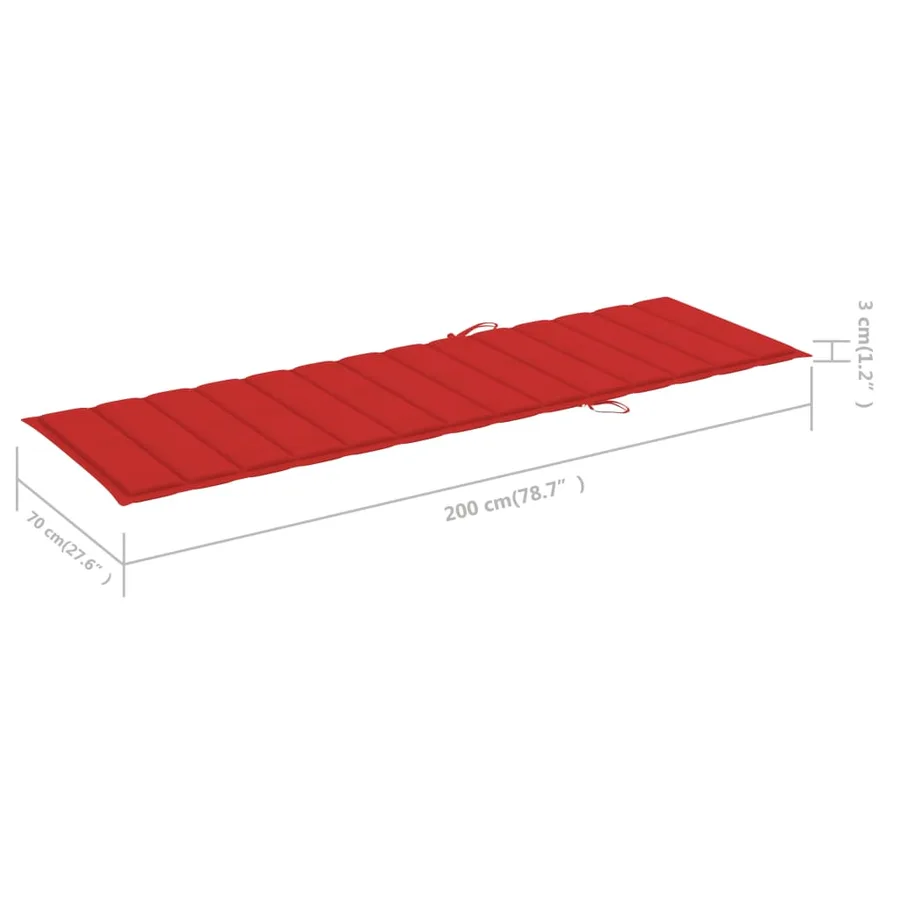 Chaise longue de jardin avec table et coussin Pin imprégné - 9