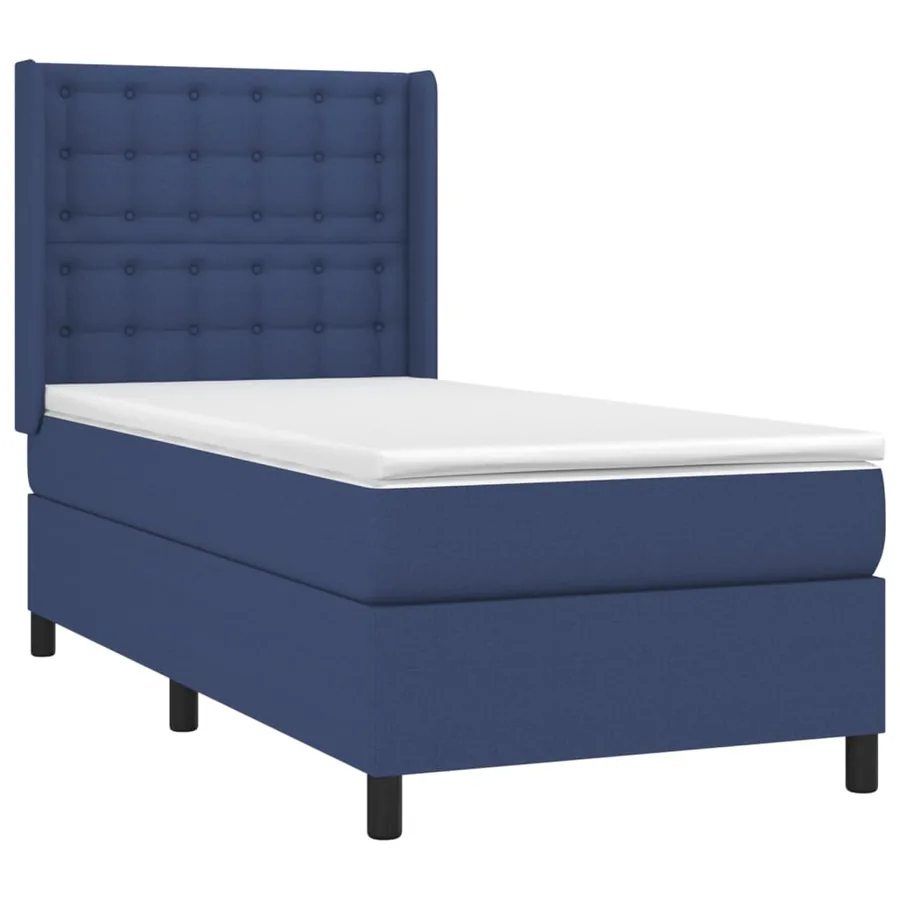 Sommier à lattes de lit matelas et LED Bleu 100x200 cm Tissu - 4