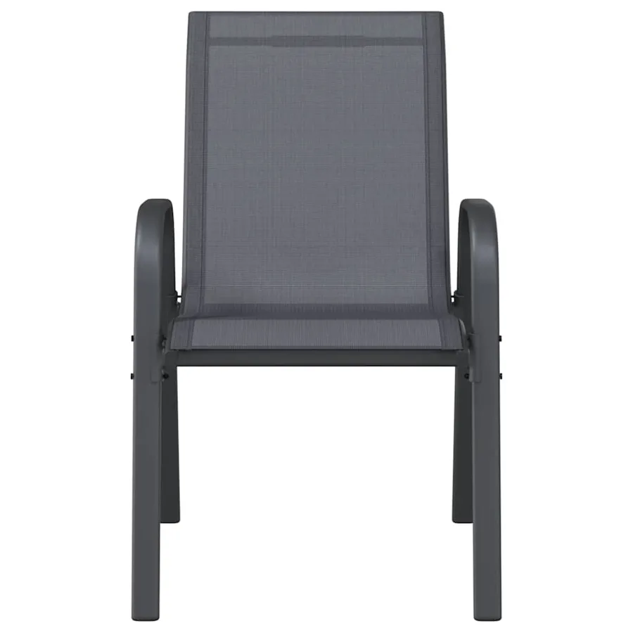 Chaises empilables de jardin lot de 2 Gris Tissu textilène - 4