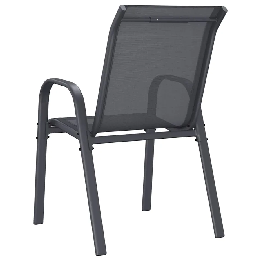 Chaises empilables de jardin lot de 2 Gris Tissu textilène - 7