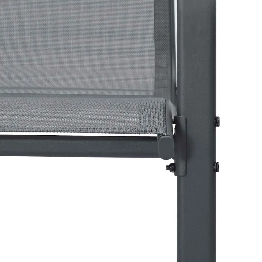 Chaises empilables de jardin lot de 2 Gris Tissu textilène - 9