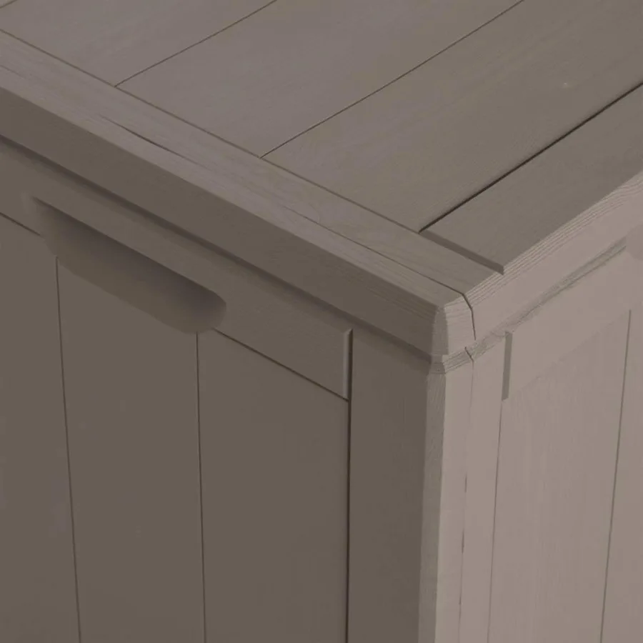 Boîte de rangement de jardin 270 L Marron PP aspect bois - 10