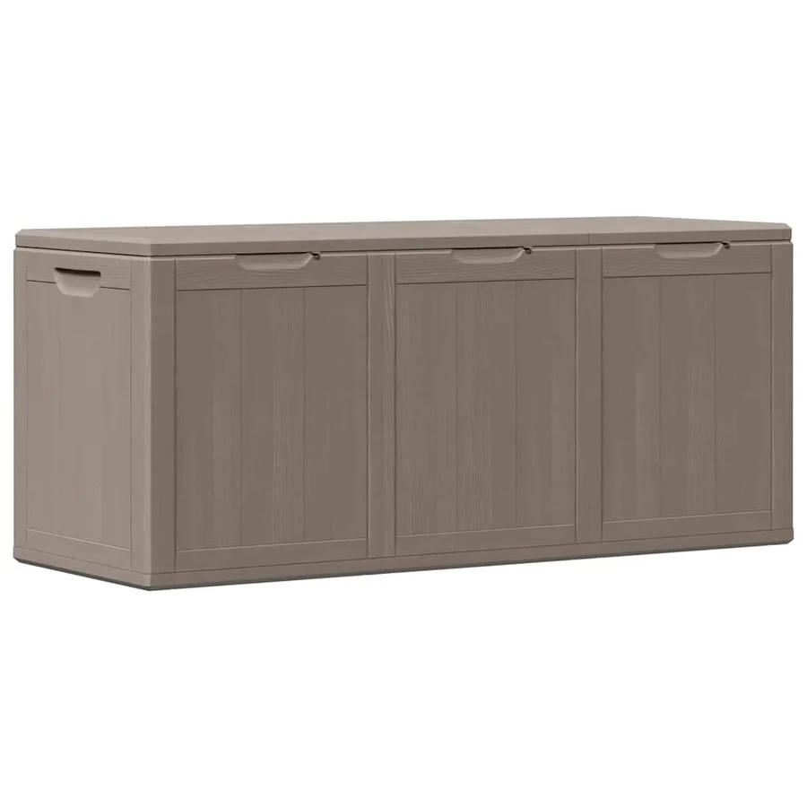 Boîte de rangement de jardin 270 L Marron PP aspect bois - 2