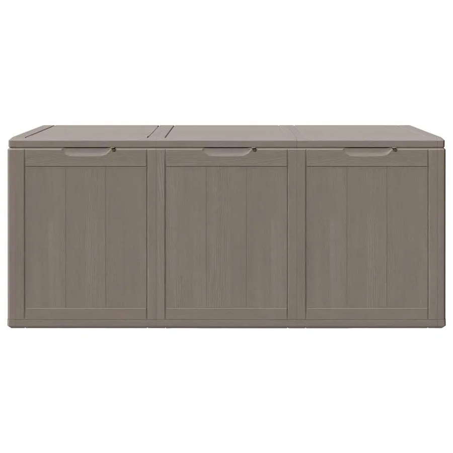 Boîte de rangement de jardin 270 L Marron PP aspect bois - 4