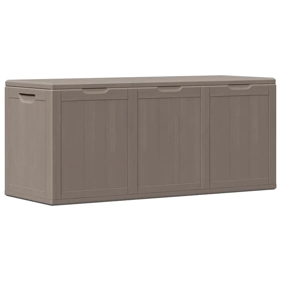 Boîte de rangement de jardin 270 L Marron PP aspect bois - 6