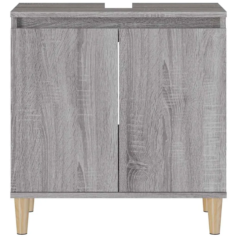 Meuble d'évier sonoma gris 58x33x60 cm bois d'ingénierie - 6