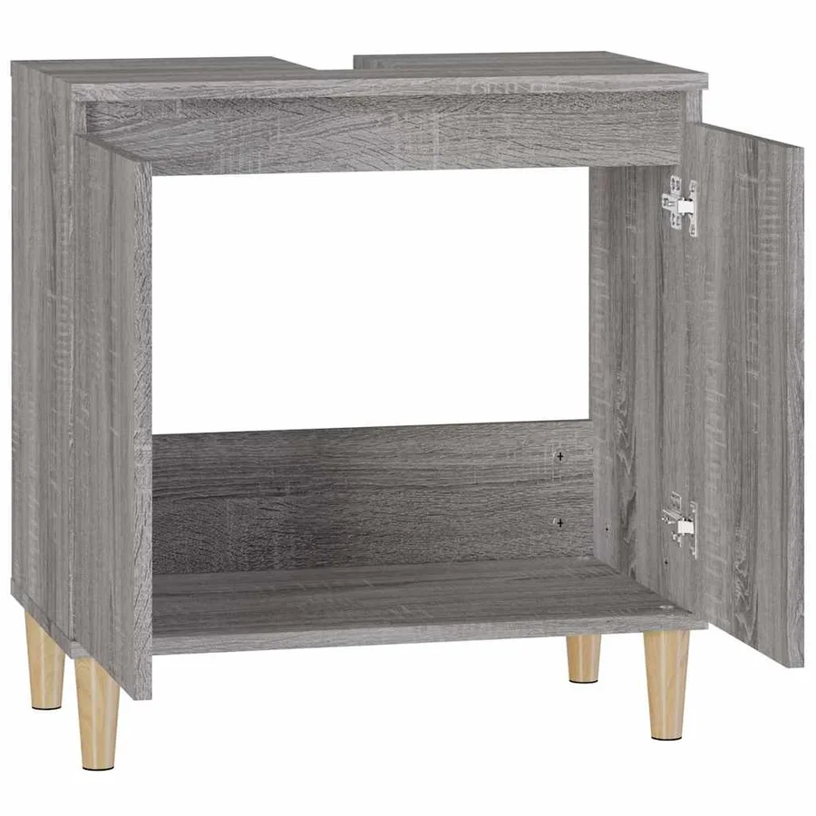 Meuble d'évier sonoma gris 58x33x60 cm bois d'ingénierie - 7