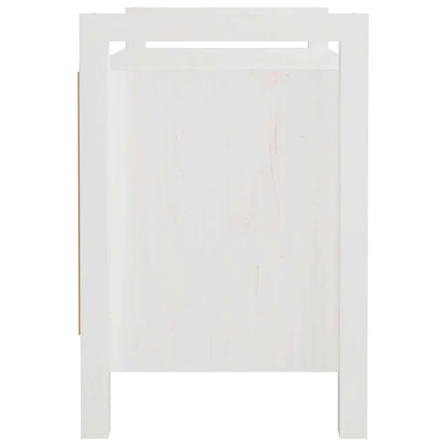 Banc d'entrée Blanc 80x40x60 cm Bois de pin massif - 5
