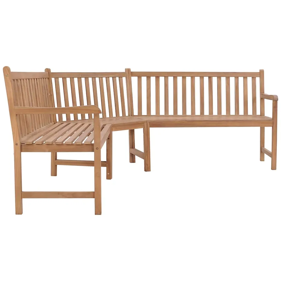 Banc d'angle de jardin 185x185x90 cm bois de teck solide - 2