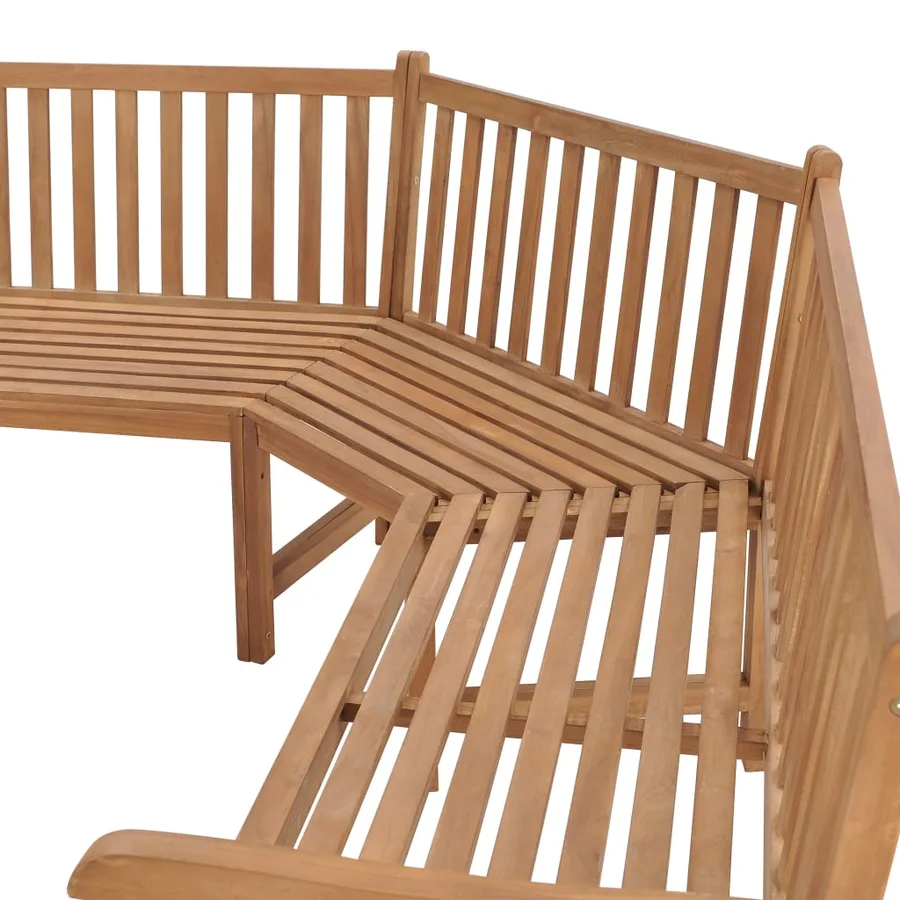 Banc d'angle de jardin 185x185x90 cm bois de teck solide - 3