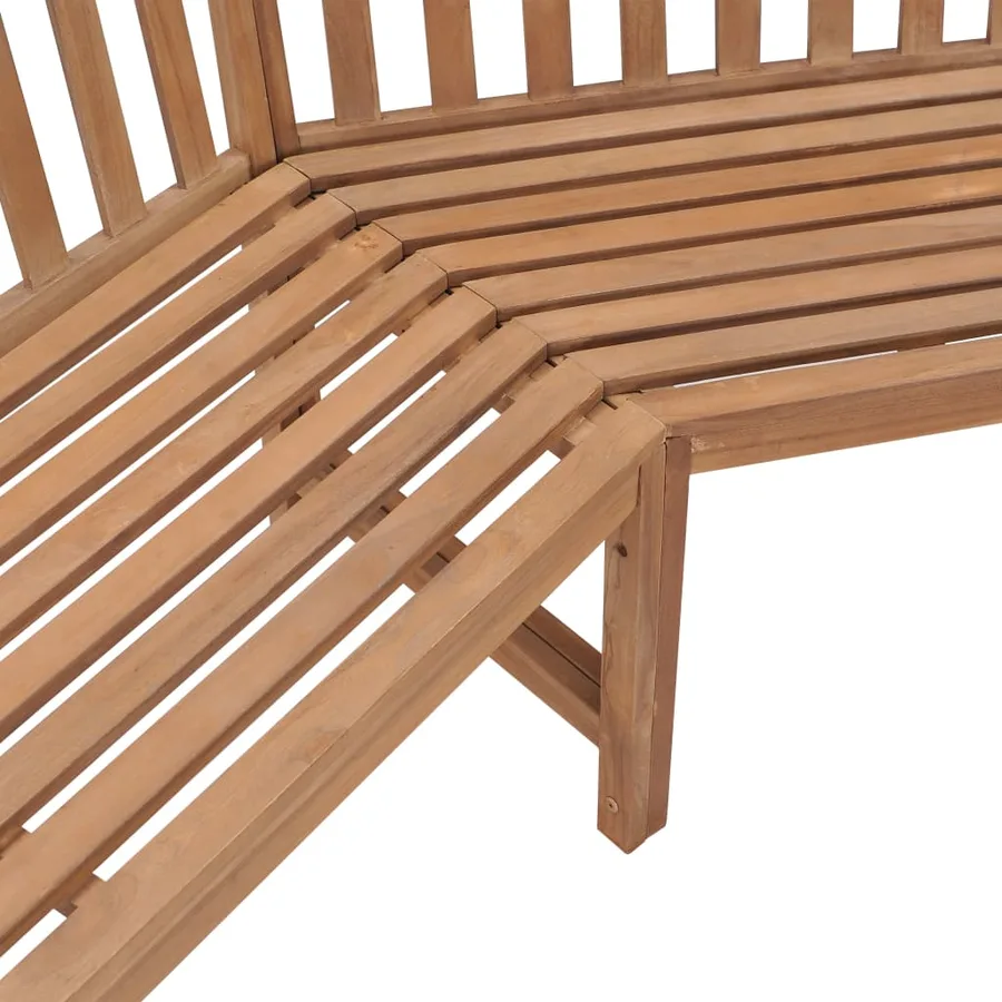 Banc d'angle de jardin 185x185x90 cm bois de teck solide - 5