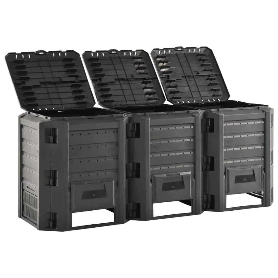 Composteur de jardin Noir 1200 L - 2