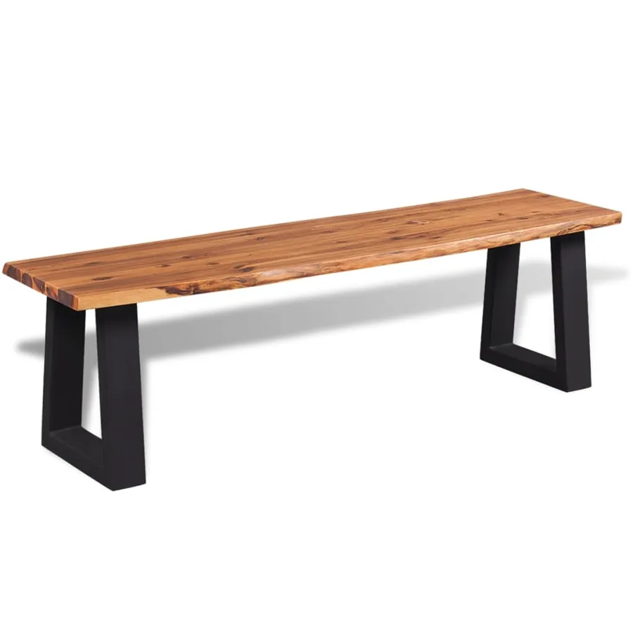 Banc en bois d'acacia massif 160 cm