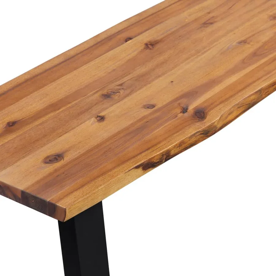 Banc en bois d'acacia massif 160 cm - 4