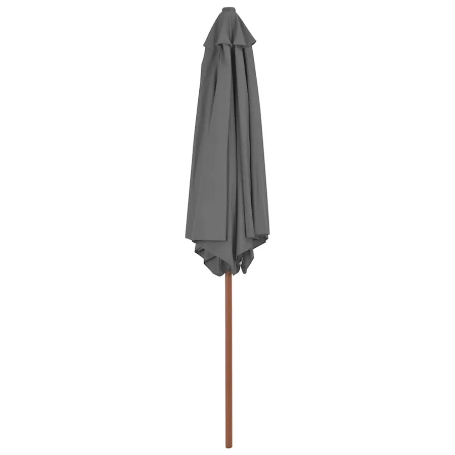 Parasol d'extérieur avec mât en bois 270 cm Anthracite - 3