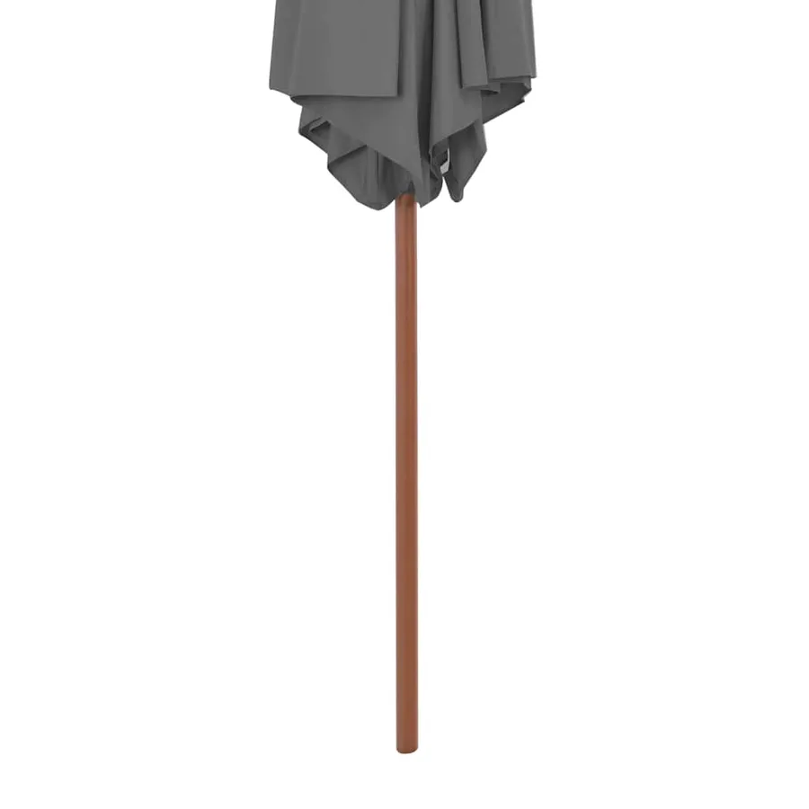 Parasol d'extérieur avec mât en bois 270 cm Anthracite - 4
