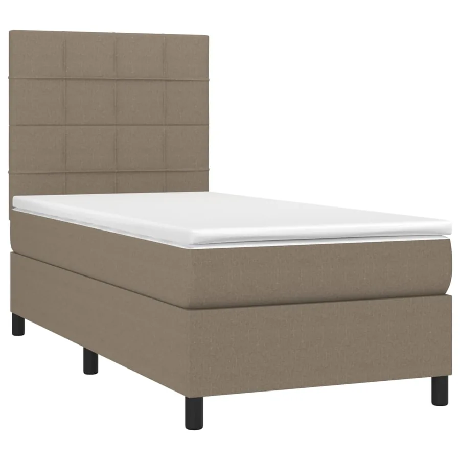 Sommier à lattes de lit avec matelas Taupe 90x200 cm Tissu - 3