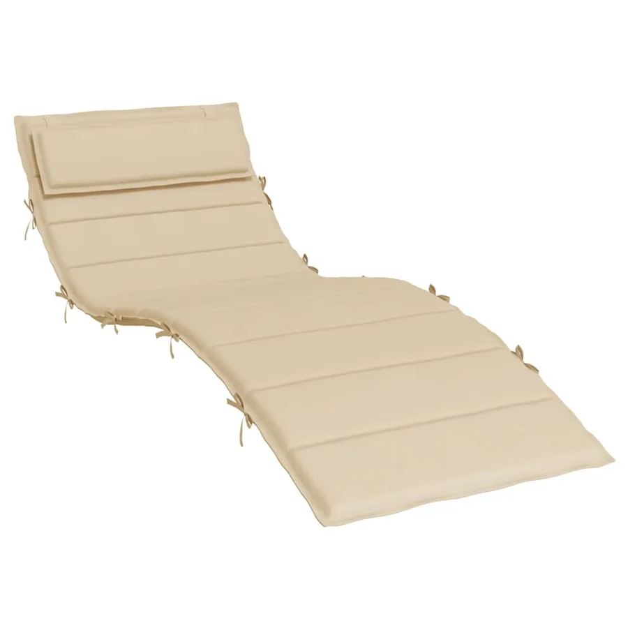 Coussin de chaise longue beige 180x60x4 cm tissu oxford - 2