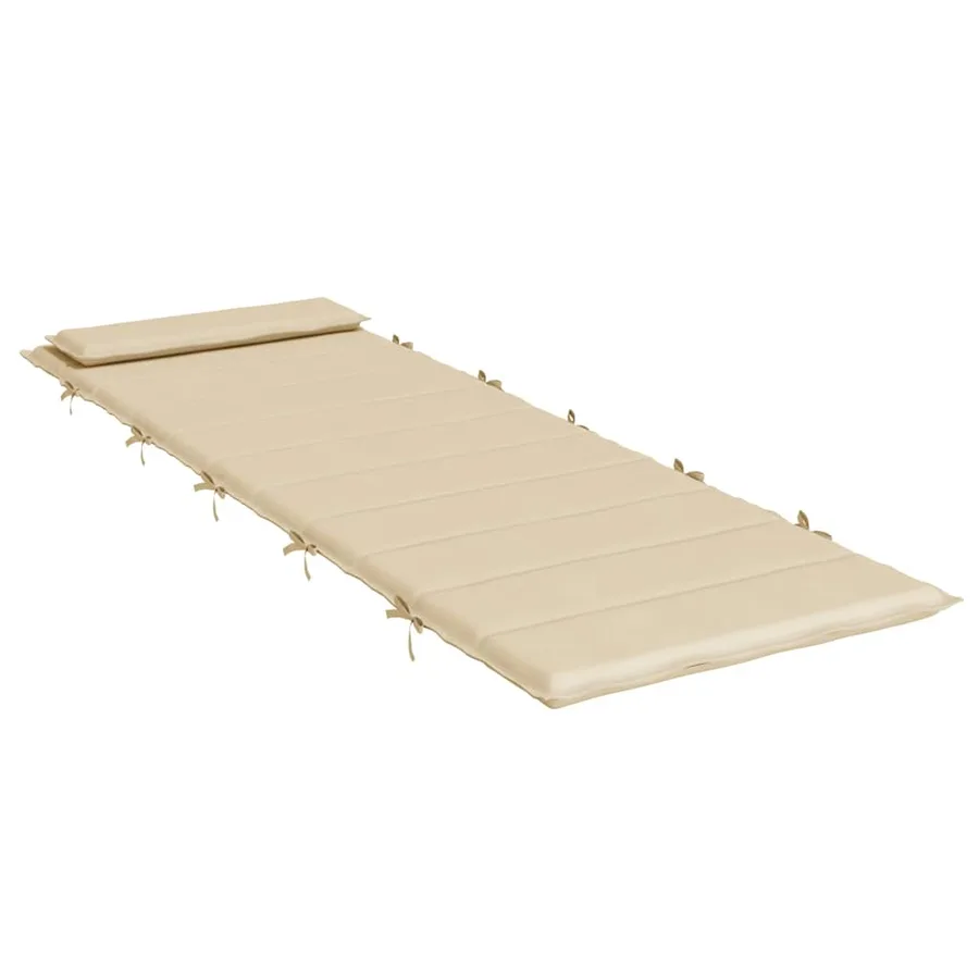 Coussin de chaise longue beige 180x60x4 cm tissu oxford - 4