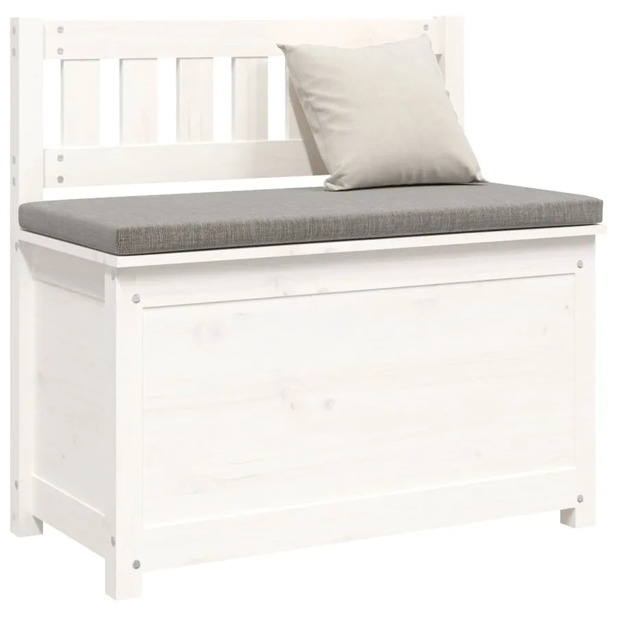 Banc Blanc 80x41x77 cm Bois de pin massif - 4