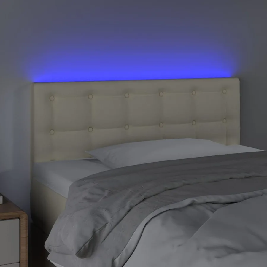 Tête de lit à LED Crème 90x5x78/88 cm Similicuir - 3