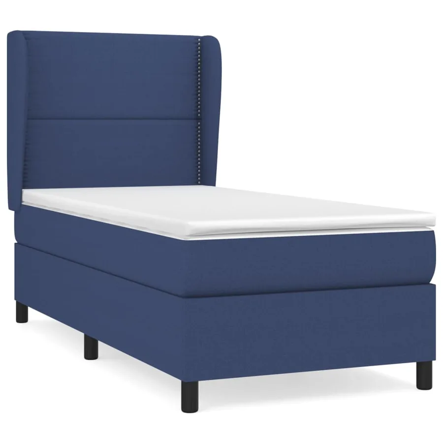Sommier à lattes de lit avec matelas Bleu 100x200 cm Tissu - 2