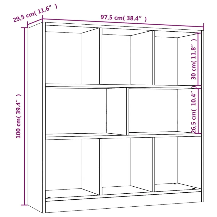 Bibliothèque Chêne fumé 97,5x29,5x100 cm Bois d'ingénierie - 7