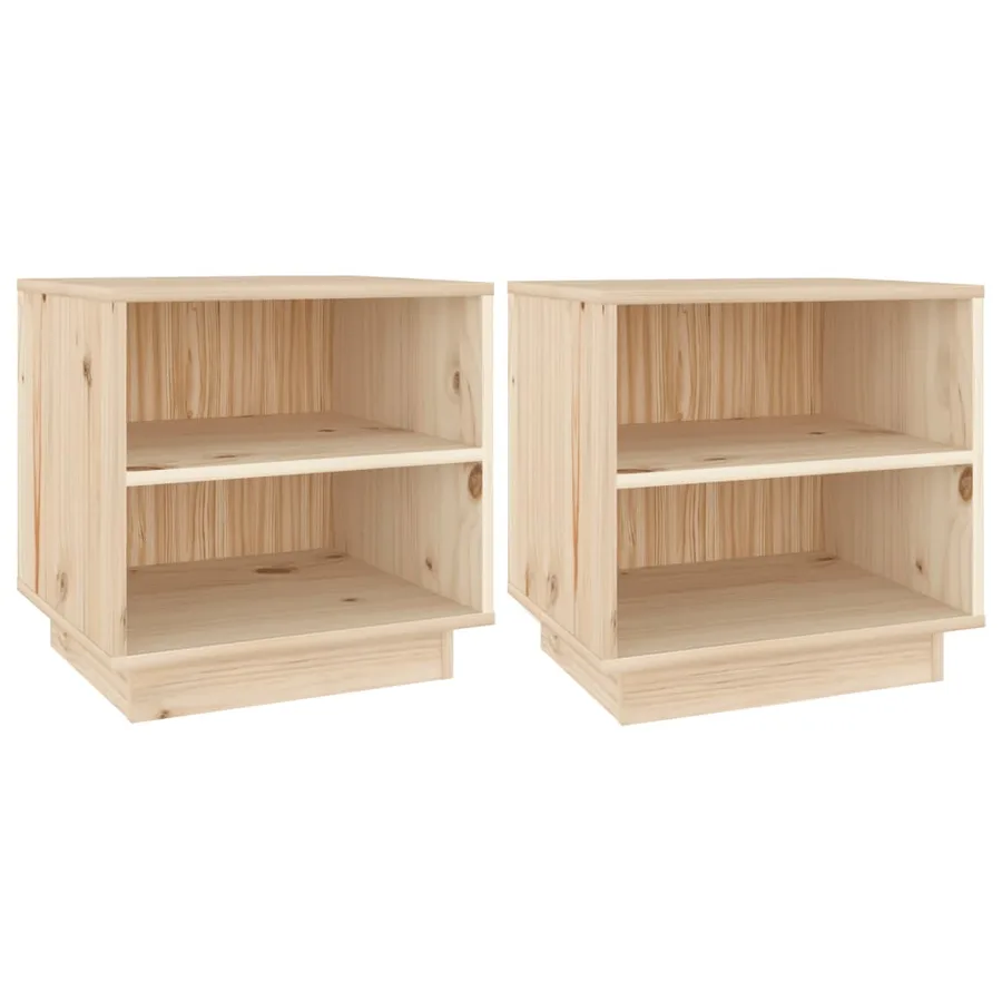 Tables de chevet 2 pcs 40x34x40 cm Bois de pin solide - 2