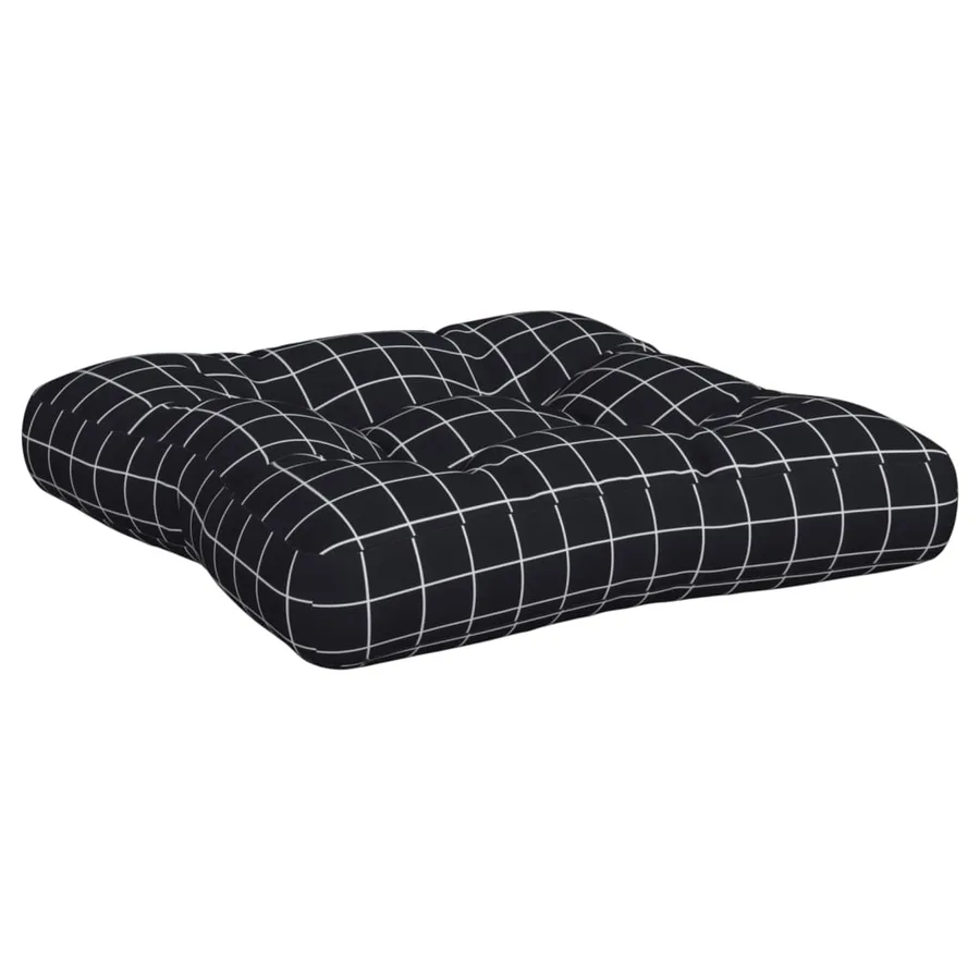 Coussins de palette lot de 3 motif à carreaux noir tissu Oxford - 5