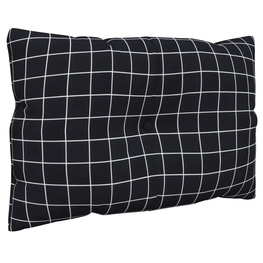 Coussins de palette lot de 3 motif à carreaux noir tissu Oxford - 6
