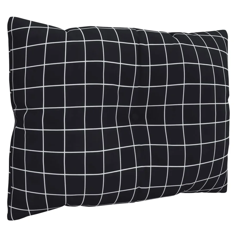 Coussins de palette lot de 3 motif à carreaux noir tissu Oxford - 7