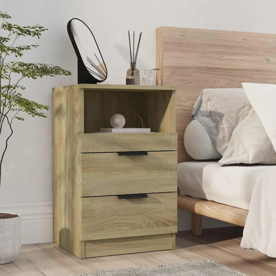 Tables de chevet 2 pcs Chêne Sonoma Bois d'ingénierie - 3