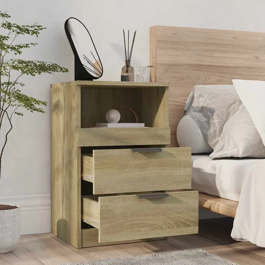 Tables de chevet 2 pcs Chêne Sonoma Bois d'ingénierie - 4