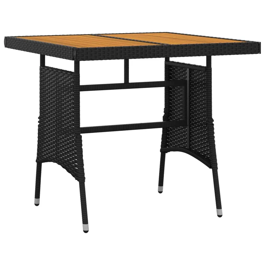 Mobilier à dîner d'extérieur 3 pcs Résine tressée Noir - 6