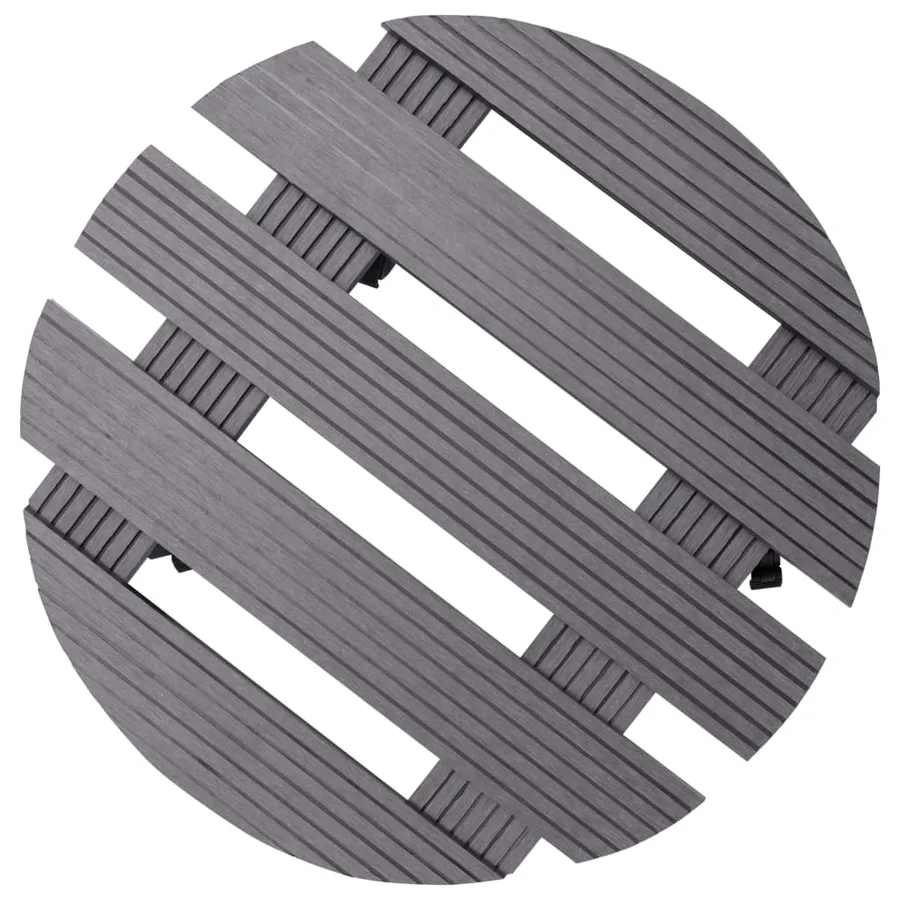Chariots à plantes 4 pcs Gris Ø30x7,5 cm WPC - 3