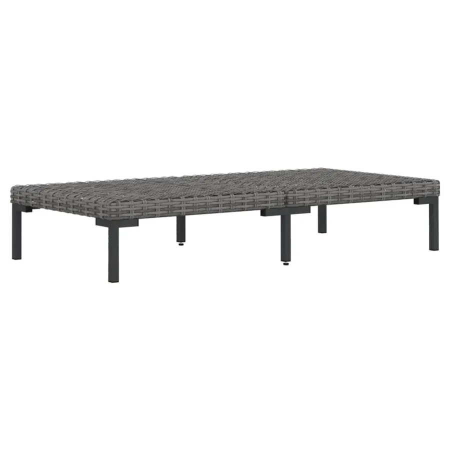Salon de jardin 9 pcs avec coussins Résine tressée Gris foncé - 5