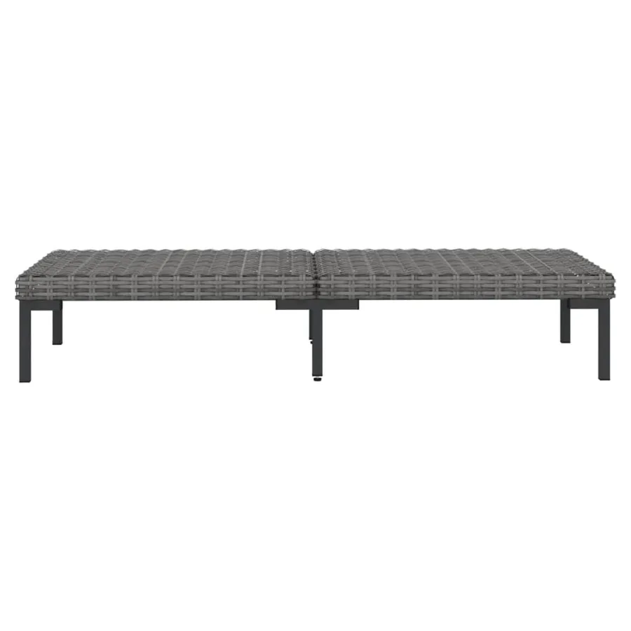 Salon de jardin 9 pcs avec coussins Résine tressée Gris foncé - 6