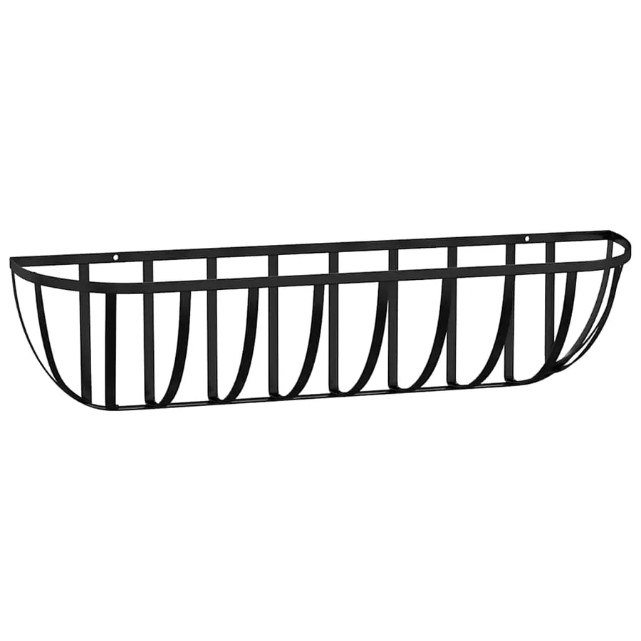 Jardinières murales 2 pcs en coco noir 61x19x16 cm acier - 5