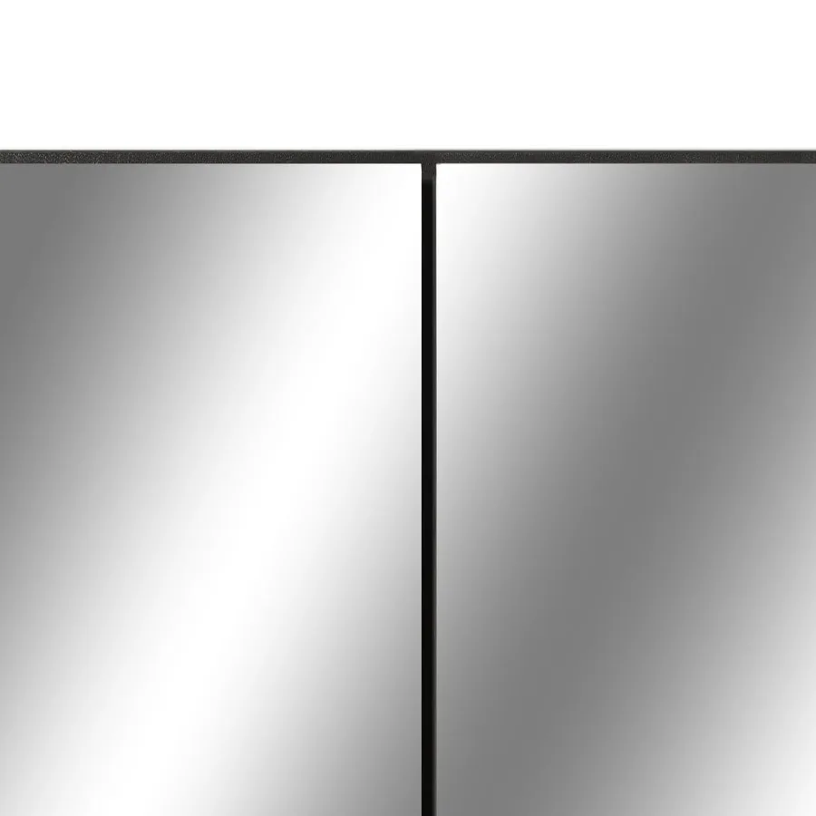 Armoire à miroir de salle de bain LED Noir 80x15x60 cm MDF - 6