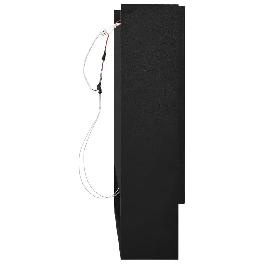 Armoire à miroir de salle de bain LED Noir 80x15x60 cm MDF - 7