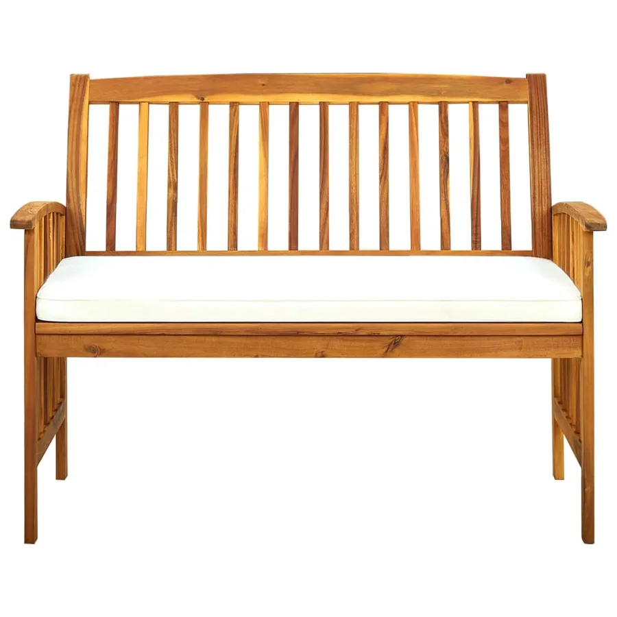 Banc de jardin avec coussin 119 cm Bois solide d'acacia - 2