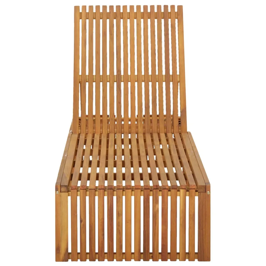 Chaise longue bois d'acacia solide - 2