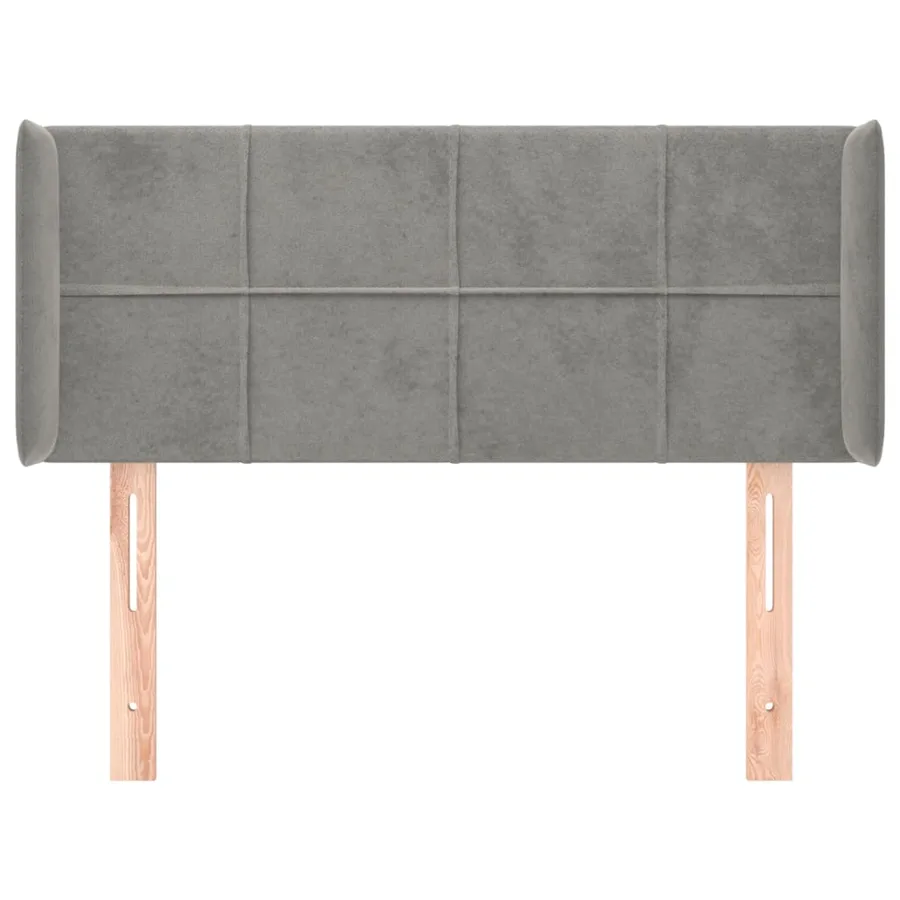 Tête de lit avec oreilles Gris clair 103x16x78/88 cm Velours - 3