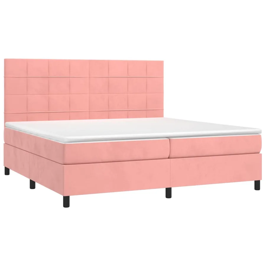 Sommier à lattes de lit avec matelas Rose 200x200 cm Velours - 3